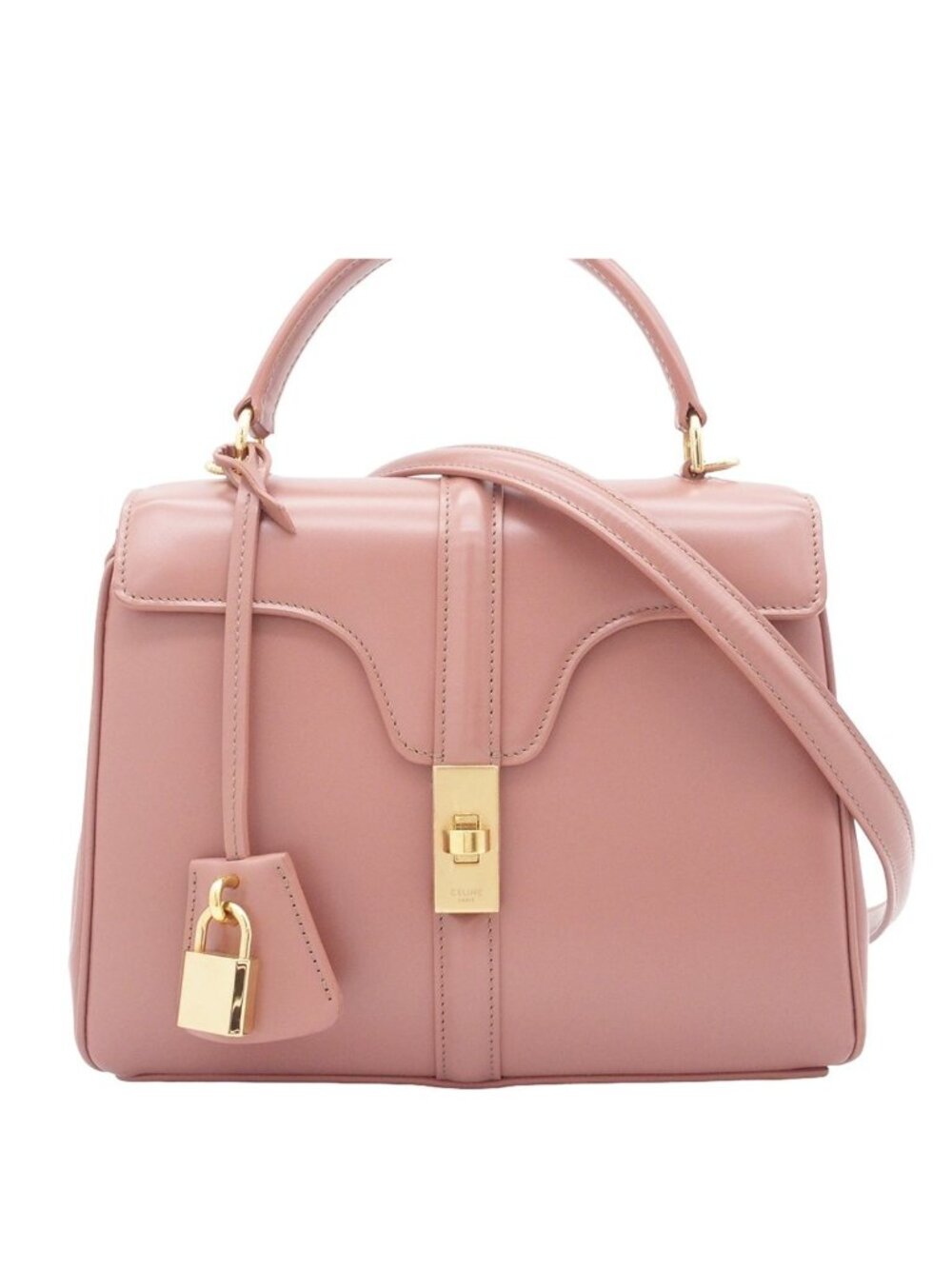 Celine 16 Saise Small Dusty Pink Calfskin 2-Way Shoulder Bag